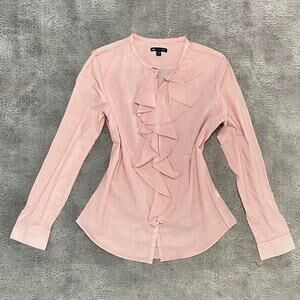 Gap ruffled long sleeve blouse
